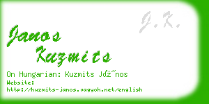 janos kuzmits business card